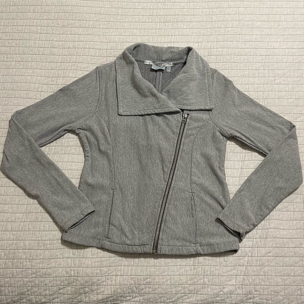 Athleta Gray City Limits Moto Jacket Size Small 100302